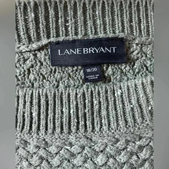 Lane Bryant Olive Green Woven Knit Textured Sweater 18/20 Dolman Sleeve Classic - Picture 5 of 10